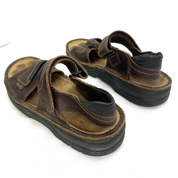 Naot Sandals Men\'s 12 Brown Lappland Buffalo Leather EU 45 Straps Sued